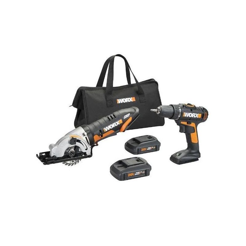 Worx WX945L 20V Power Share Drill Driver & 3-3/8" Worxsaw Combo Kit, 1 of 13