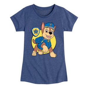 Girls' - Paw Patrol - Chase Police Dog Sketch Fitted Short Sleeve Graphic T-Shirt - 1 of 4