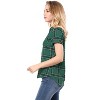 INSPIRE CHIC Women's Classic Short Sleeve Button Down Plaid Shirt - 4 of 4