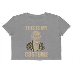 Rerun Island Women This Is My Costume Zombie Short Sleeve Graphic Cotton Cropped Loose T-shirt - 1 of 4