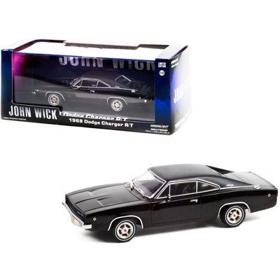 1968 Dodge Charger R/T Black with Black Vinyl Top "John Wick" 1/43 Diecast Model Car by Greenlight