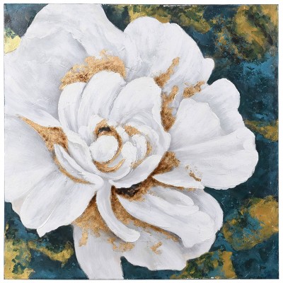 Camila Blossoming Gardenia Unframed Wall Canvas - StyleCraft