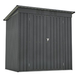 6 x 4 ft Outdoor Storage Shed, All Weather Tool Shed for Garden, Backyard, Lawn, Black - 1 of 4
