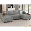Belffin U-Shaped 6-Seater Sleeper Sectional - Modular Chenille Couch with Pull-Out Bed & Dual Storage Chaise - 4 of 4