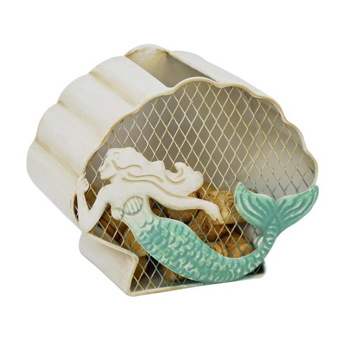 Beachcombers 7.45" METAL MERMAID SHELL CORK HOLDER - image 1 of 2