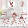 homfan 3-Piece Steel Bistro Set - 2 Weather-Resistant Folding Chairs & Table, Space-Saving for Patio/Balcony - 3 of 4
