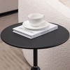15.7" Metal Round End Table with Vintage Base and Frost Finish for Living Room - 3 of 4