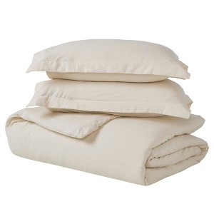 Cotton Linen Garment Washed 3 Piece Duvet Cover Set by Blue Nile Mills - 1 of 4