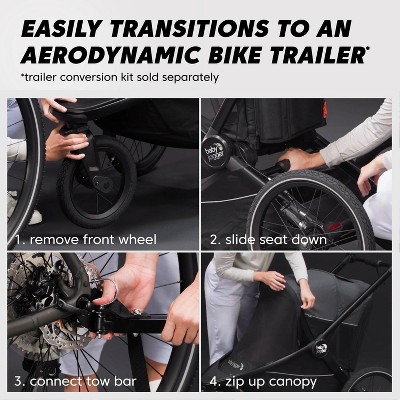 Black Convertible Jogger Stroller and Bike Trailer
