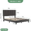 Jojoka Bed Frame with Headboard Adjustable,Modern Velvet Upholstered Platform Bed Frame with Wooden Slat Support - 3 of 4