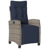 vidaXL 3 Piece Bistro Set with Cushions Gray Poly Rattan - 4 of 4