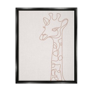 Stupell Industries Kids' Wall Art by Melissa Wang Giraffe Line Squiggle Doodle Black Framed Floater Canvas - 1 of 4