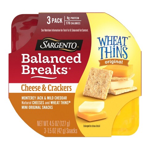Sargento Balanced Breaks Cheese & Mini Wheat Thin Crackers - 4.5oz/3ct :  Target