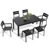 Crestlive Products 7pc Aluminum Patio Dinning Set 63.78in Table and 6 Chairs Aluminum Top Black for Outdoor Pool Lawn - 2 of 4
