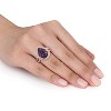 EVERLY JEWELRY | Rose Plated Sterling Silver 0.05 CT Diamond TW And 5 7/8 CT TGW Amethyst-Africa White Topaz Fashion Ring - 3 of 4