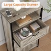 Farmhouse Storage Cabinet, Floor Cabinet with Barn Doors and Drawer, Freestanding Wood Kitchen Cabinet, for Bathroom, Living Room, Grey - image 3 of 4