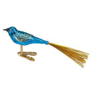 Old World Christmas 1.5 Inch Blue Lovebird Ornament Clip-On Tree Ornaments - 1 of 3