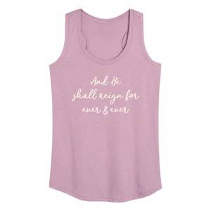 Women's - Instant Message - And He Shall Reign Graphic Racerback Tank - 1 of 4