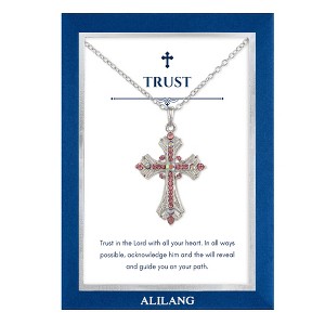 Anna-Kaci Rhinestone Celtic Cross Pendant Necklace with Religious Gift Card & Envelope Jewelry Gifts - 1 of 4