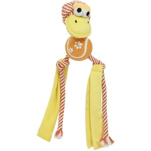 Pet Life Tennis Pawl Rope Squeaker and Crinkle Tennis Dog Toy - 1 of 1