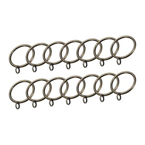 Unique Bargains Metal Electroplating Curtain Rod Accessory Curtain Rings 14 Pcs - 1 of 4