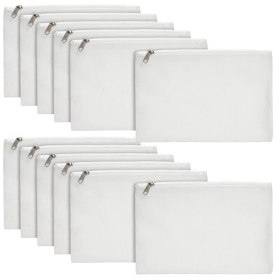 Juvale Juvale 12-pack Bulk Blank Canvas Zipper Pouch Set, Canvas Pencil  Pouch For Cosmetic & Diy Crafts, Pens, Markers, Scissors, 8x6 In : Target