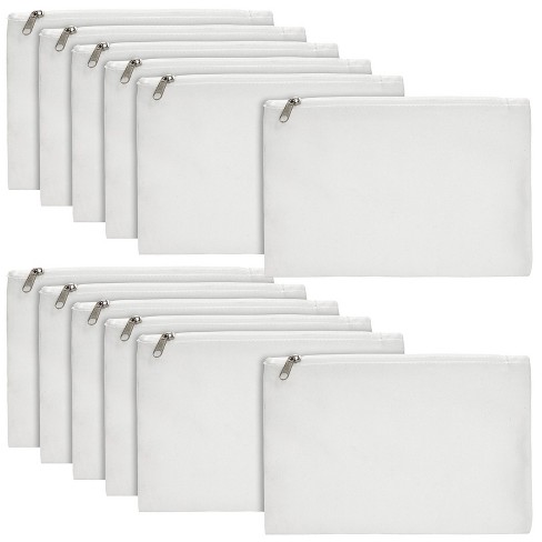 Juvale 12-pack Bulk Blank Canvas Zipper Pouch Set, 8x6 Pencil Bags With  Zipper For Cosmetic & Diy Crafts, Pens, Markers : Target