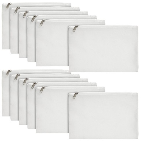 Juvale Juvale 12-pack Bulk Blank Canvas Zipper Pouch Set, Canvas