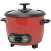 Courant 6-Cup (Cooked) / 3-Cup Uncooked Rice Cooker and Steamer with One-Touch Operation, Automatic Keep Warm Function, Red - image 4 of 4