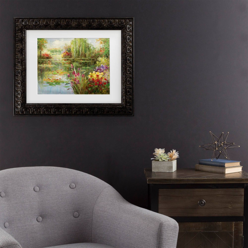 Photos - Other Decoration Trademark Fine Art 16"x20" Victor Giton Water Lilies Matted Framed Art Dark Gold