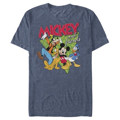 Men's Mickey & Friends Mickey Mouse and '90s Vibe T-Shirt - Navy Blue  Heather - Small