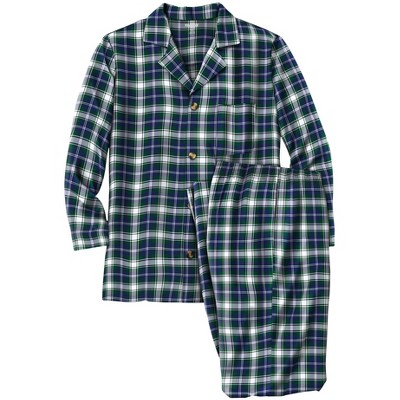 KingSize Men's Big & Tall Plaid Flannel Pajama Set Pajamas, Balsam