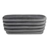 Thor 44" Oval Modern Velvet Fabric Ottoman on Birch Wood in Storm Gray - 2 of 3