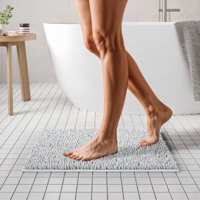 Mayshine Luxury Plush Shaggy Chenille Bathroom Mat, Non-Slip Bathmat, Super Absorbent Bathroom Rug