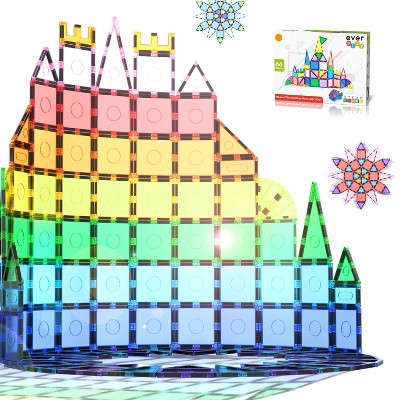 Everplay 66 Piece Play Set Magnetic Tile Set for Kids Ages 3+, Multicolor