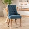 Fabric Upholstered Wingback Dining Room Chairs Set of 2,  Chairs,Tufted Dining Side Chairs,Home Kitchen Resturant Chairs-Cuddlewood - 4 of 4