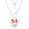 Disney Minnie Mouse Womens Silver Plated Birthstone Shaker Necklace, 18+2" - 3 of 4