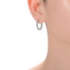 Guili Rhodium Plated Round Cubic Zirconia Hoop Earrings Featuring a Sophisticated and Classic Design Perfect for Modern Jewelry Enthusiasts - 3 of 3
