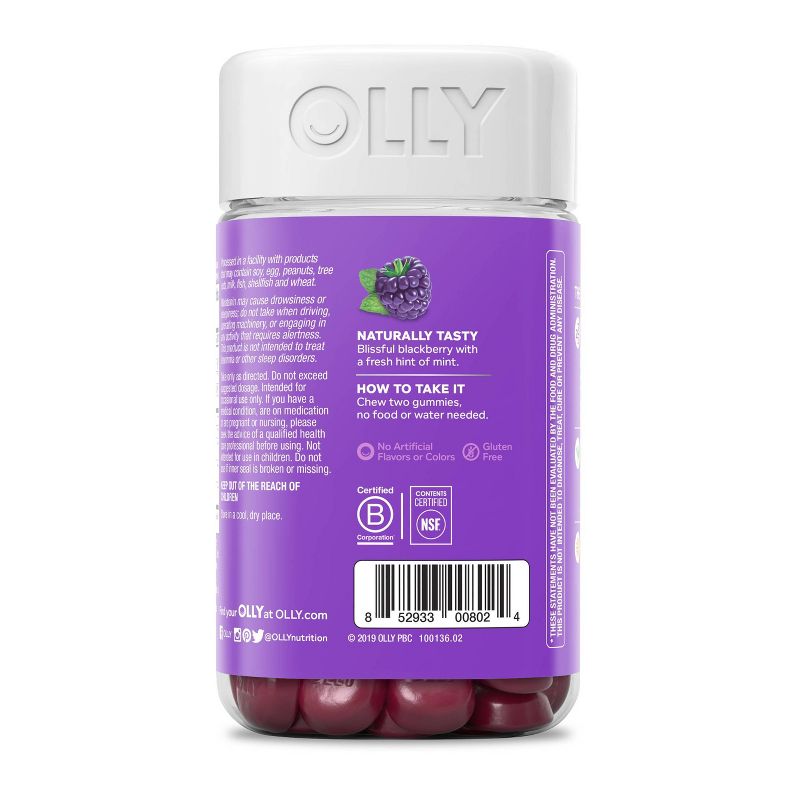 OLLY 3mg Melatonin Sleep Gummies - Blackberry Zen, 4 of 13
