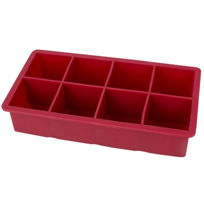 Home Basics Jumbo Silicone Ice Cube Tray, Red