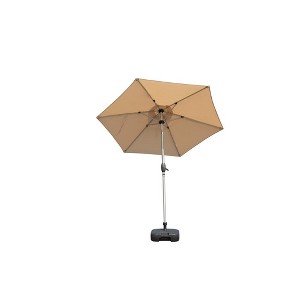 CAVINAS 10 FT Patio Umbrella with Push Button Tilt and Crank,Market Umbrella with 8 Sturdy Ribs for Backyard,Poolside,Deck, - 1 of 4
