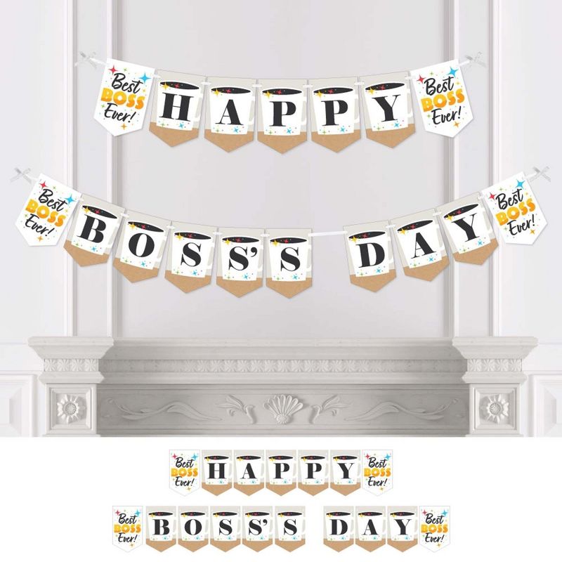 Big Dot of Happiness Happy Boss's Day - Best Boss Ever Bunting Banner - Party Decorations - Happy Boss's Day, 1 of 6