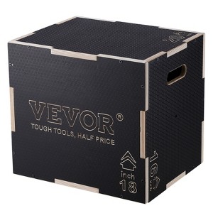 VEVOR 3 in 1 Plyometric Jump Box, 20/18/16 Inch Wooden Plyo Box, Platform & Jumping Agility Box, Anti-Slip Fitness Exercise Step Up Box - 1 of 4