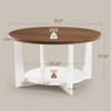 Bekrvio 31.5'' Round Coffee Table with Solid Wood Pine Legs, 2-Tier Boho Wood Coffee Table with Storage Shelf for Living Room - 2 of 4