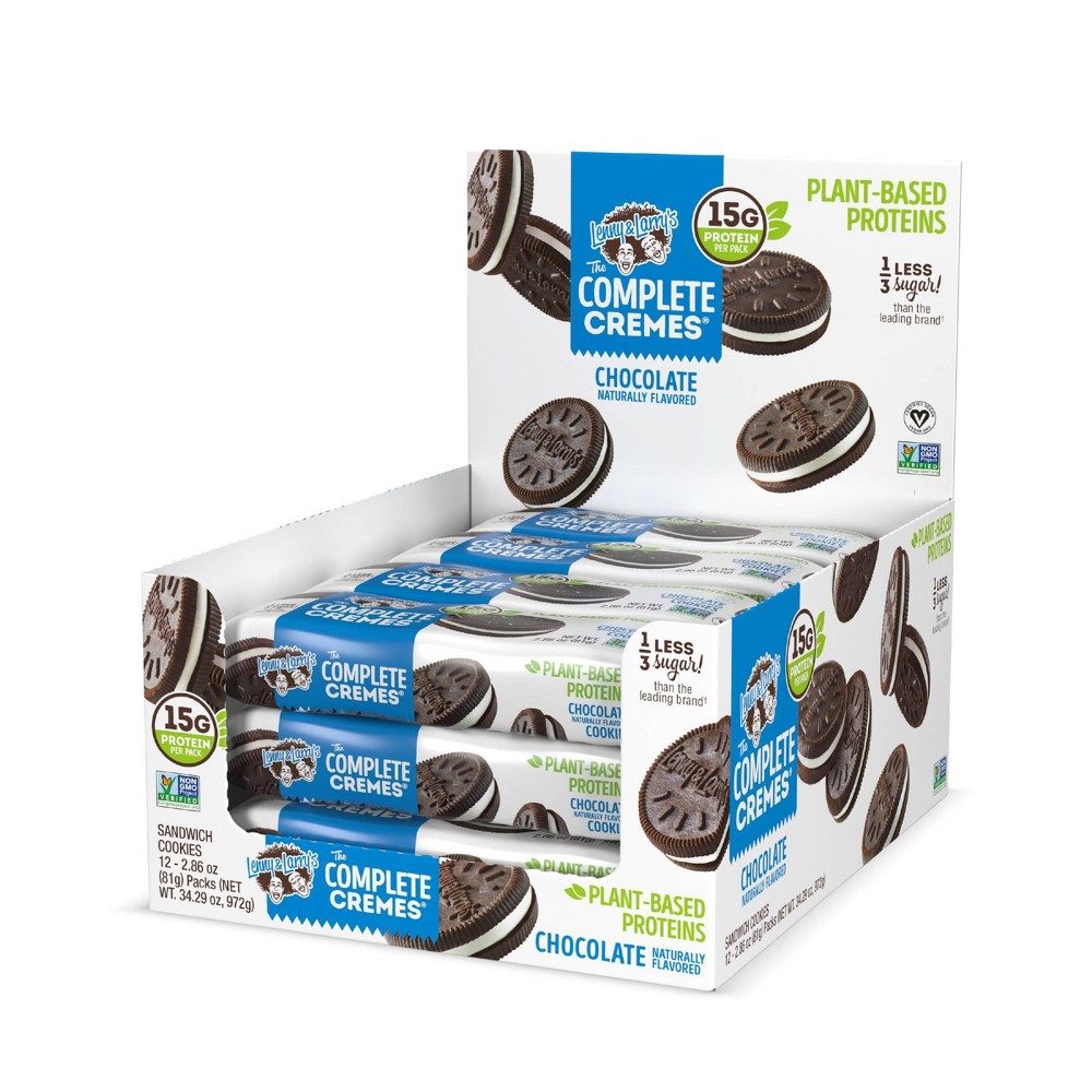 Lenny & Larry's The Complete Cremes Vegan Sandwich Cookies - Chocolate - 5g Plant Protein - 6ct/12pk