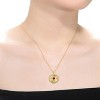 Guili Exquisite 14k Gold-Plated Sun Medallion Pendant Necklace with Ruby Cubic Zirconia - 3 of 3