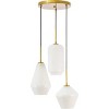 Elegant Lighting Gene 3 light Brass and Frosted white glass pendant - 3 of 4