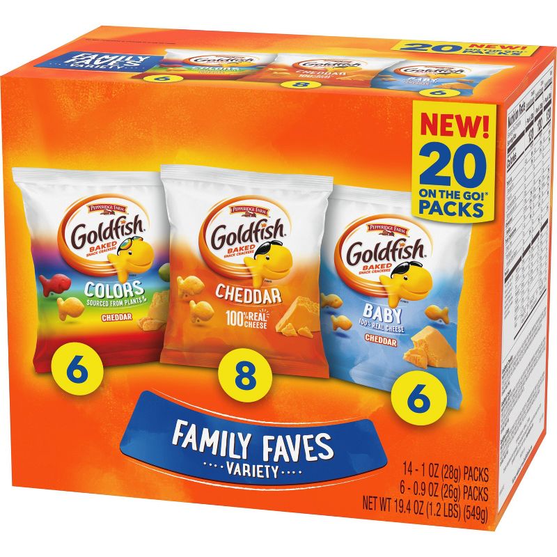 Goldfish Crackers Family Faves Variety Pack - 19.4oz/20ct, 5 of 13