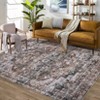 9 x 12 ft Polyester Blue Brown Rectangular Indoor Bedroom Living Room Floral Print Vintage Machine Washable Area Rug - 2 of 4