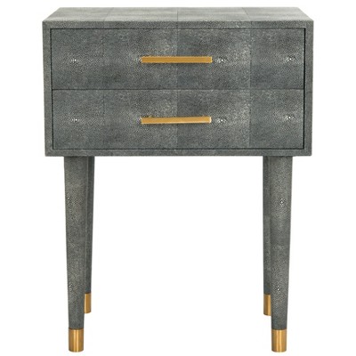 Nour Faux Shagreen End Table Black - Safavieh